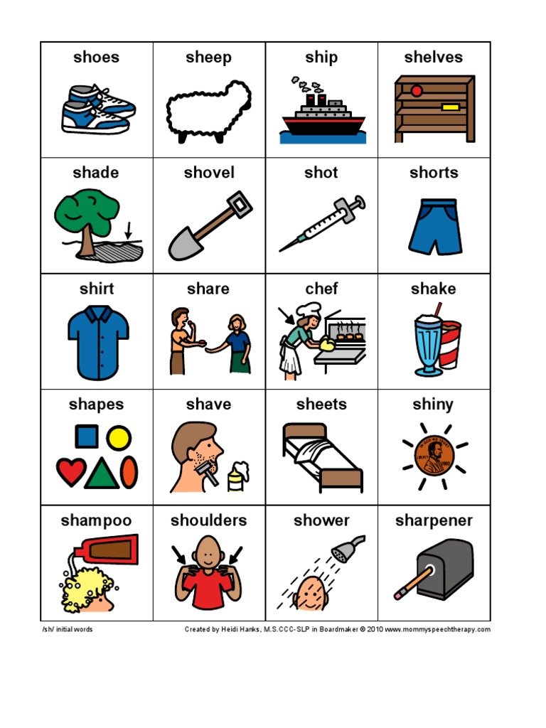 Sh Initial Words
