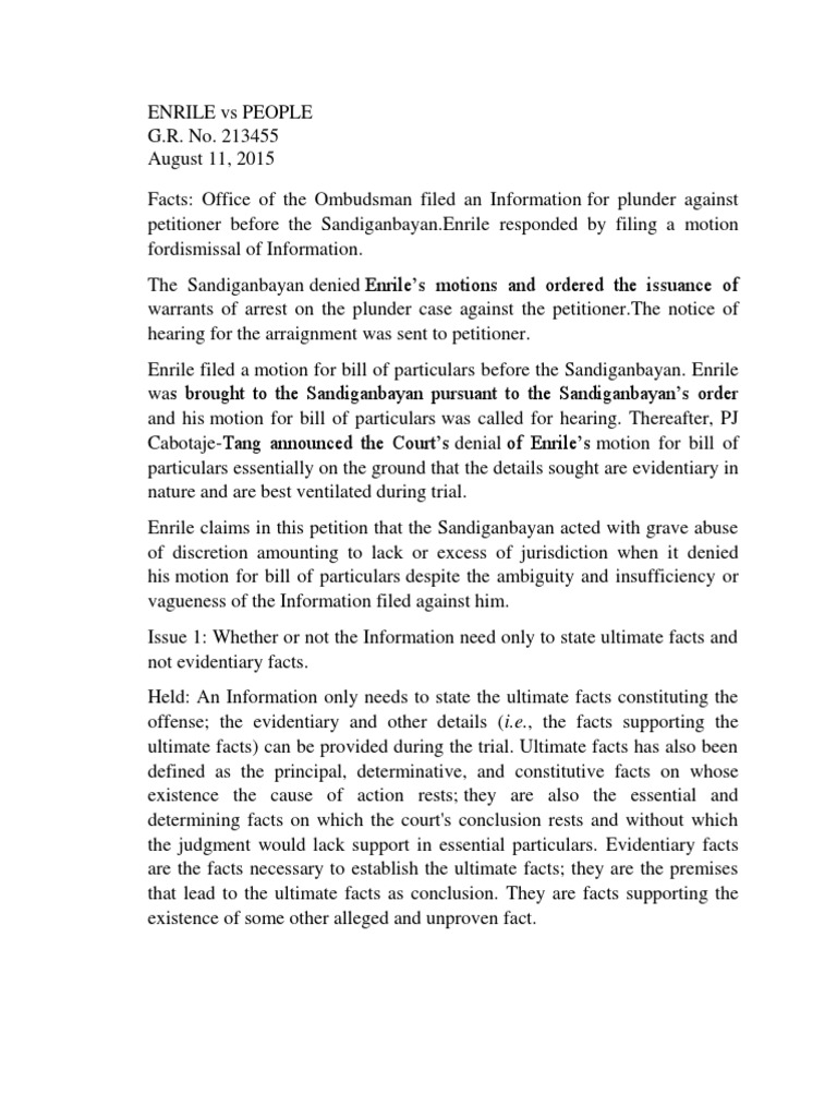 Enrile vs people pdf criminal law common law