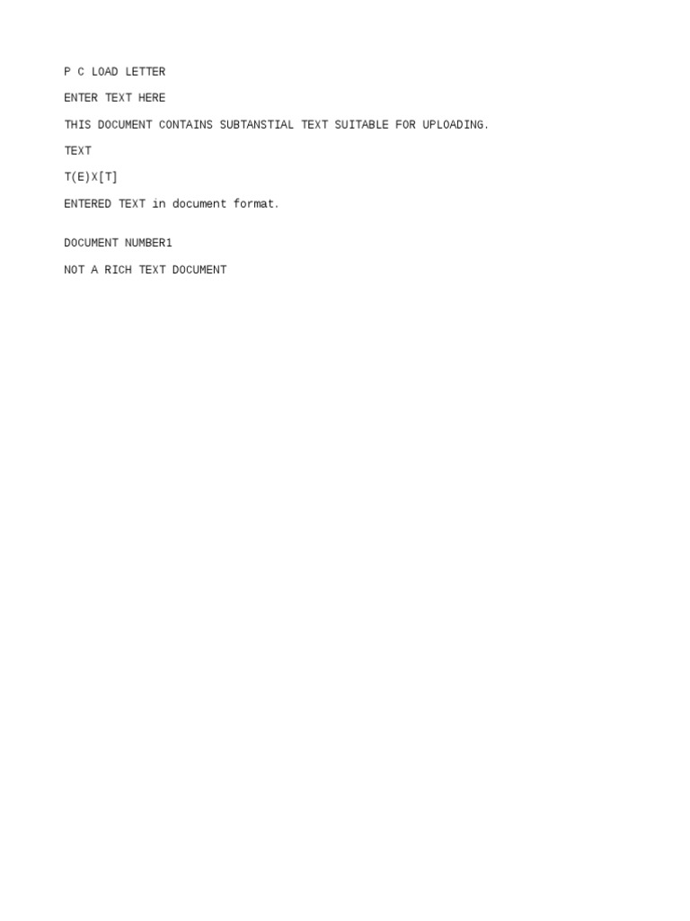 P C Load Letter Document Overview | PDF