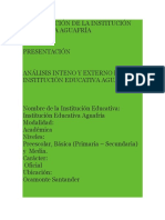 Institución Educativa Aguafría: Análisis Externo e Interno