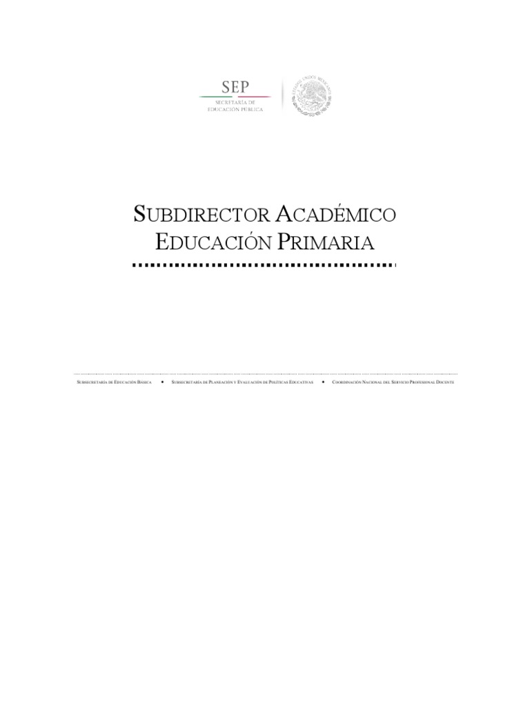 Subdirector Primaria | PDF | Educación primaria | Evaluación