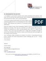 Letter of Recommendation Academic PDF