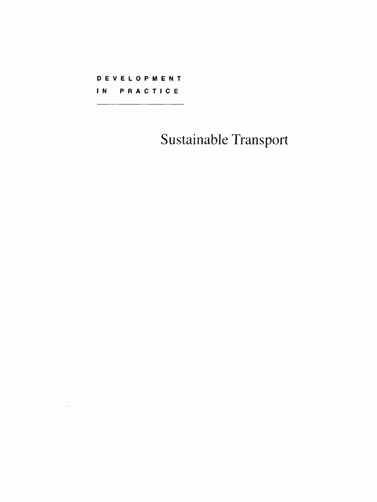 Sustainable Transport Policy Reform Guide | PDF | World Bank ...
