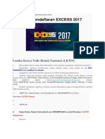 Tata Cara Pendaftaran EXCESS 2017: Lomba Karya Tulis Ilmiah Nasional (LKTIN)