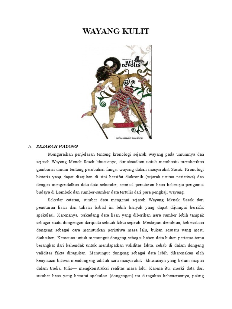 Wayang Kulit | PDF | Ilmu Sosial | Seni