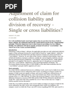 Adjustment of Claim For Collision Liability and Division of Recovery