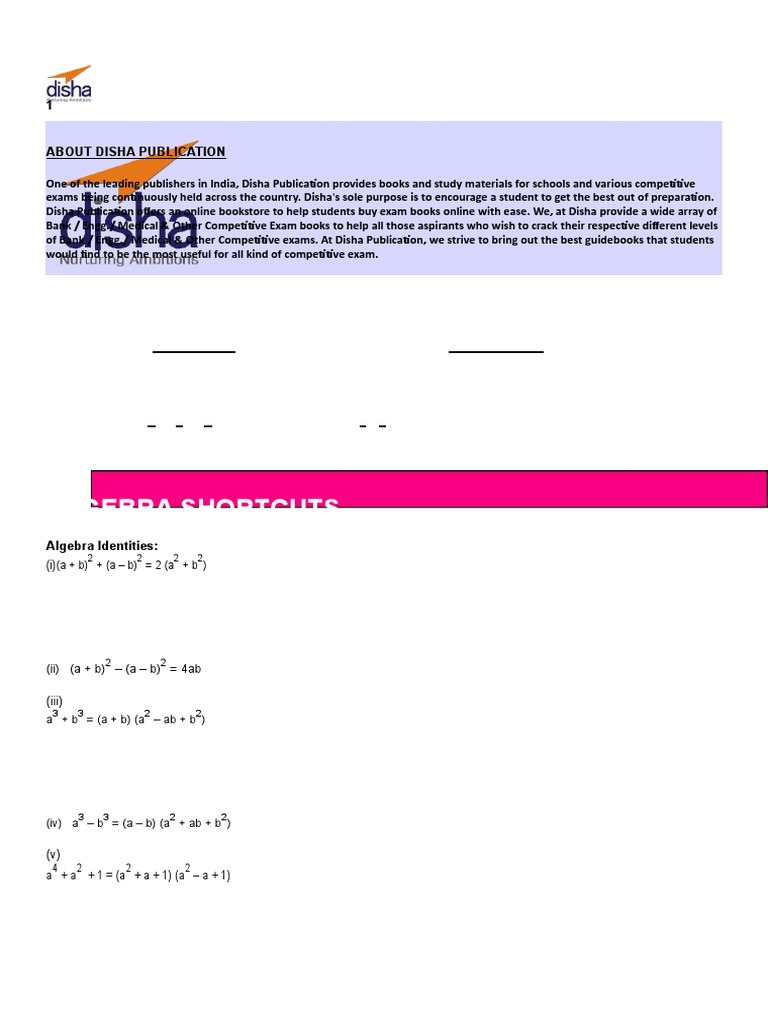 Algebra Shortcuts Download Free Pdf Mathematical Analysis Geometry