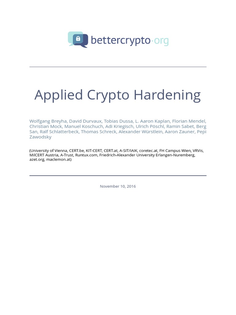 Applied Crypto Hardening | PDF | Transport Layer Security | Cryptography