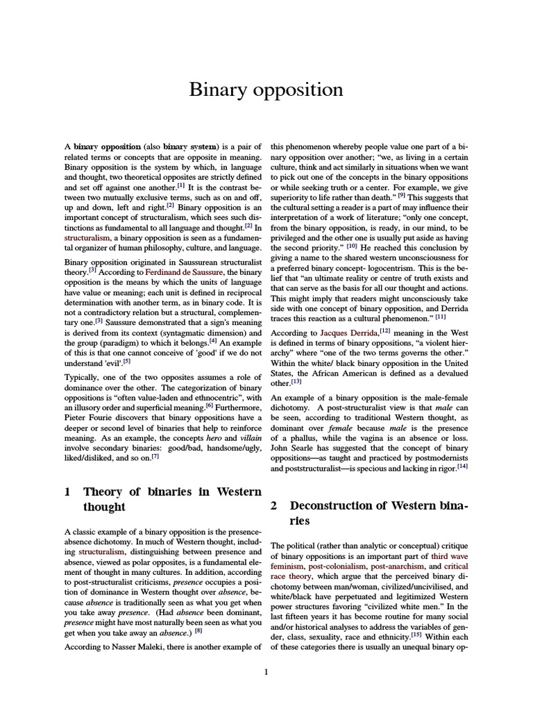 Binary opposition.pdf Literary Criticism Interpretation (Philosophy)