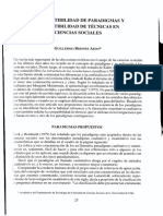 Incompatibilidad de Paradigmas y Compatibilidad de Tecnicas en Cs Sociales