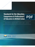 Standard For The Education Competence Professional Conduct of Educators in British Columbia