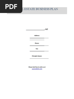 Real Estate Business Plan