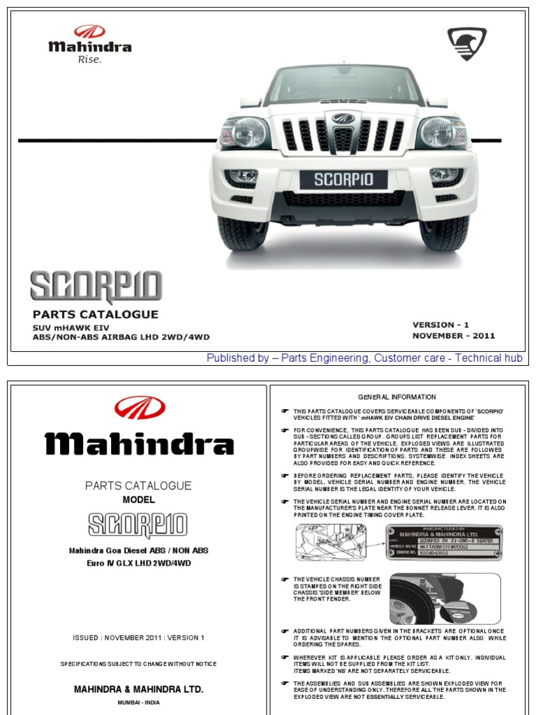 MAHINDRA SCORPIO PARTS CATALOGUE PDF FREE DOWNLOAD visual data 3