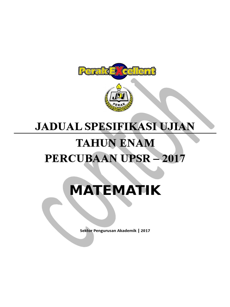 Jadual Waktu Upsr 2017