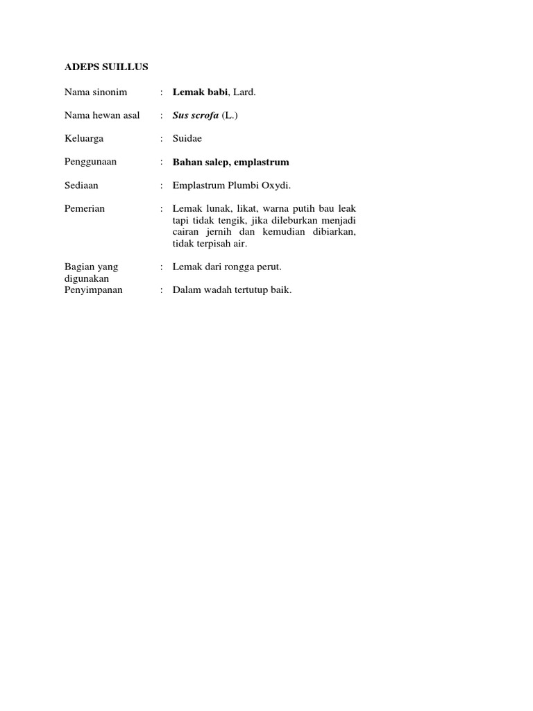 Adeps Suillus | PDF