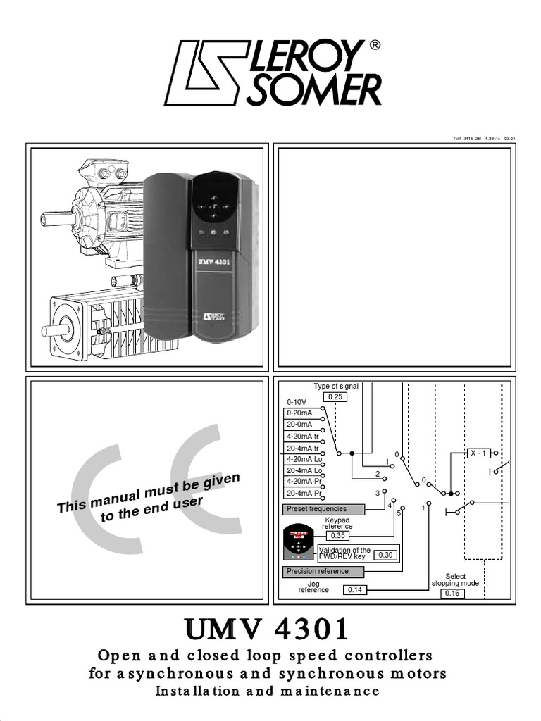 Manual de variador Leroy Somer UMV 4301 | Electromagnetic Compatibility