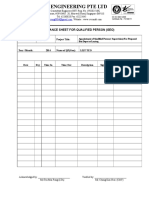 Attendance Sheet For Qualified Person (Geo) : Contract No: RD276