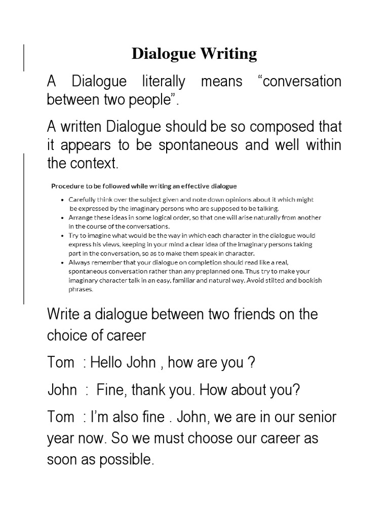 Dialogue Writing  PDF  Agriculture