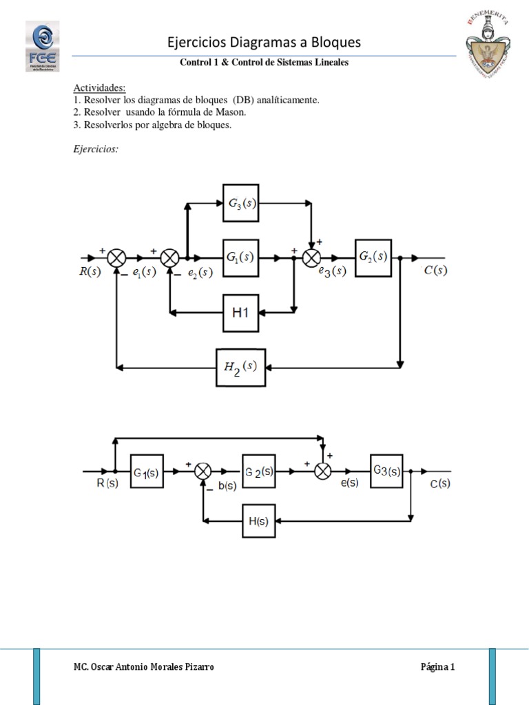 Ejercicios de Diagramas de Bloques PDF