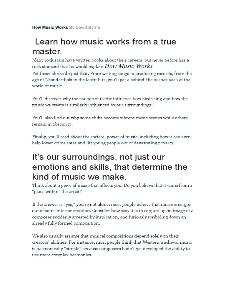How Music Works | PDF | Record Label | Singing