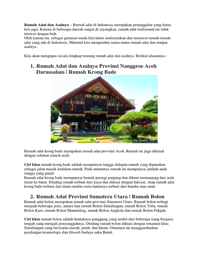 Rumah Adat Dan Asalnya PDF