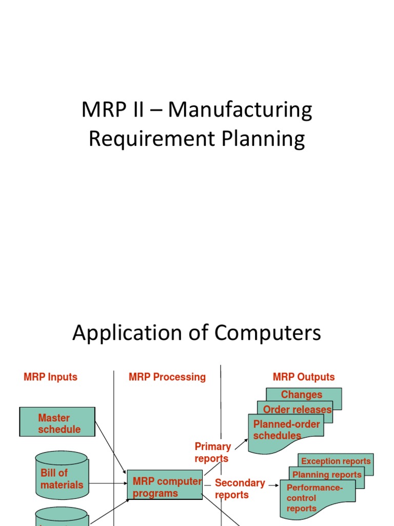 Mrp Ii Enterprise Resource Planning Inventory