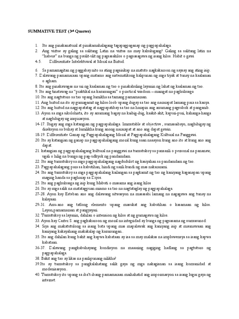 Summative Test | PDF