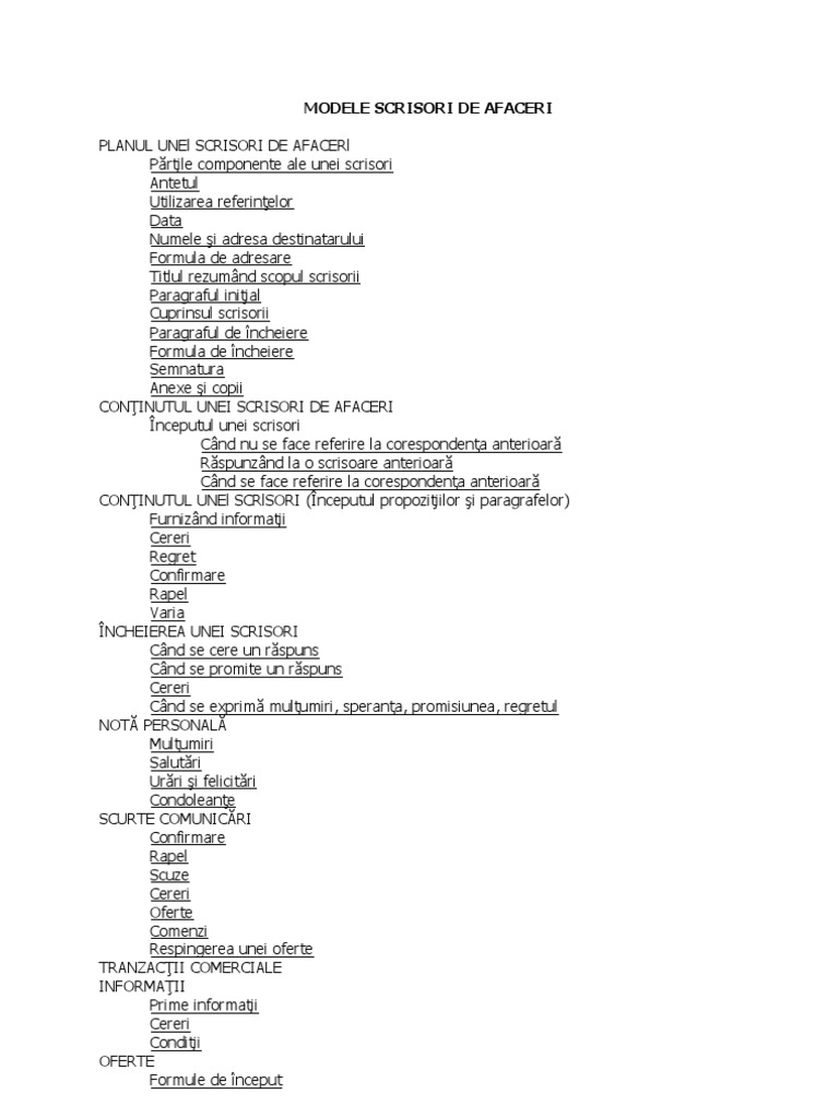 Modele Scrisori de Afaceri
