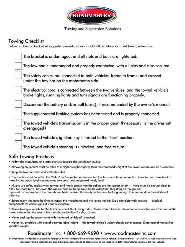 Towing Checklist PDF