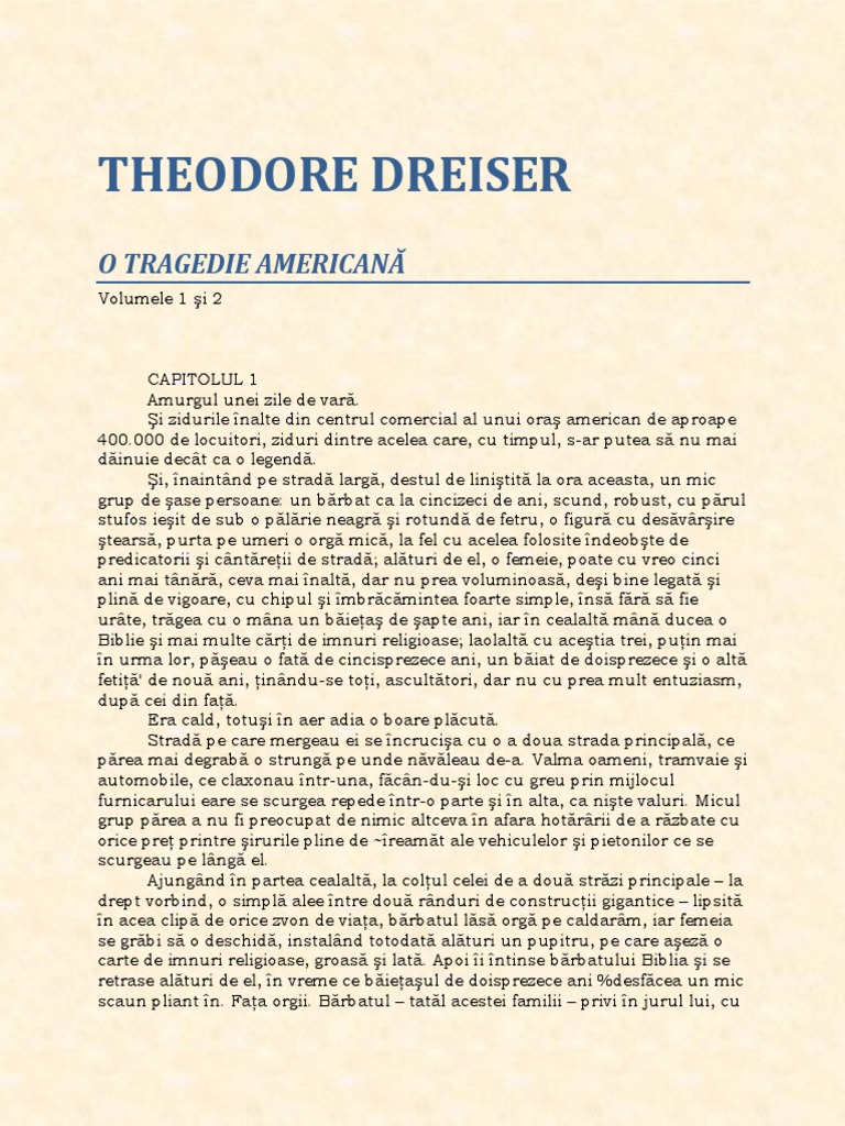 Theodore Dreiser O Tragedie Americana V1 2 0 9 1 06
