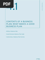 Contents of A Business Plan What Makes A Good Business Plan