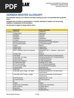 Caterpillar Master Glossary German, PDF, Mechanical Engineering