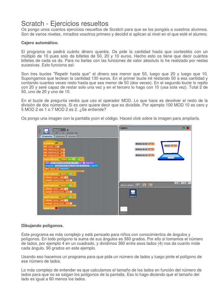 Scratch Ejercicios | PDF | Enseñanza de matemática | Informática y ...