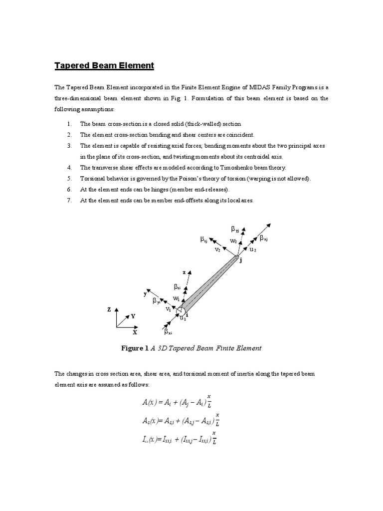 Tapered Beam PDF Beam (Structure) Bending