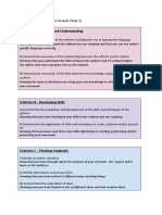 Arts Year 1 Assessment Strands Year 6 Docx 1