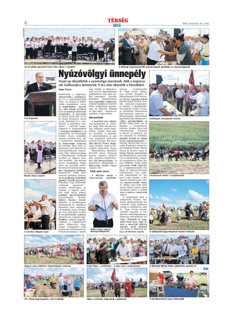 Nyuzovolgyi Unnepely Bihari Naplo