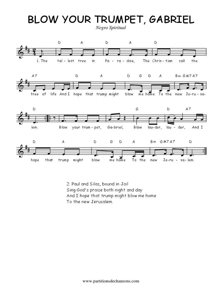 Traditionnel Blow Your Trumpet, Gabriel PDF