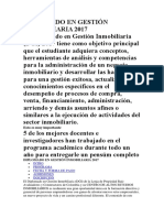 Diplomado en Gestión Inmobiliaria 2017