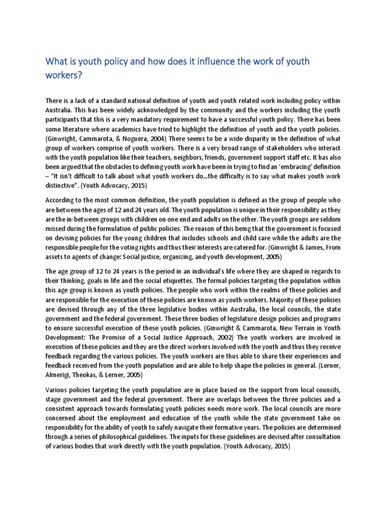 What Is Youth Policy and How Does It Influence The Work of Youth