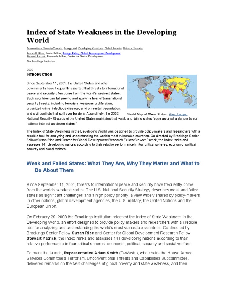 Index of State Weakness Overview | PDF | Failed State | National Security