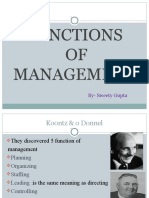 Functions OF Management: By-Sweety Gupta