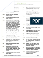 List of Synonyms and Antonyms PDF