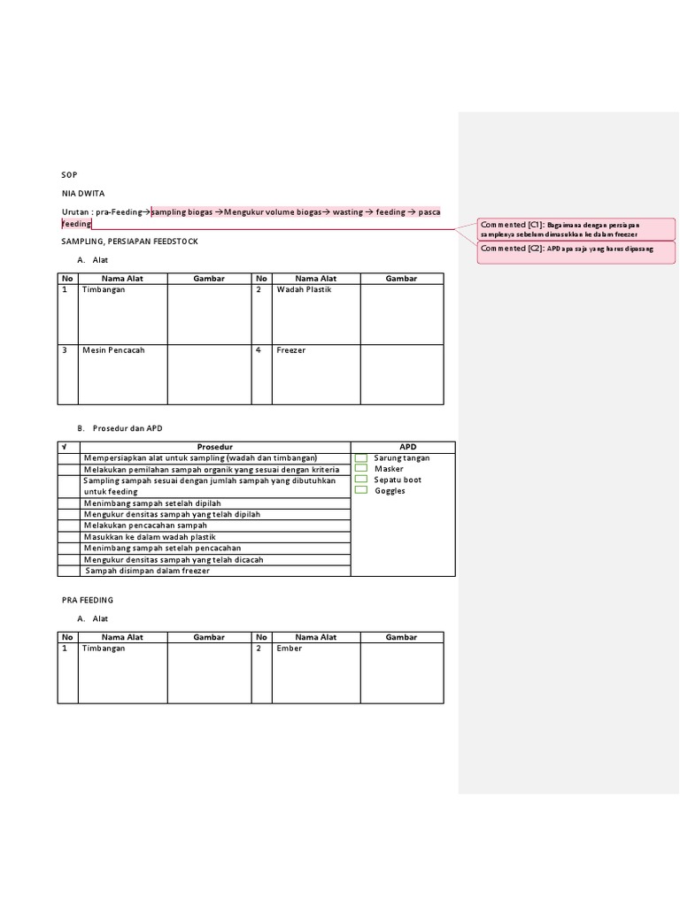 SOP Reaktor Anaerobik Digester | PDF