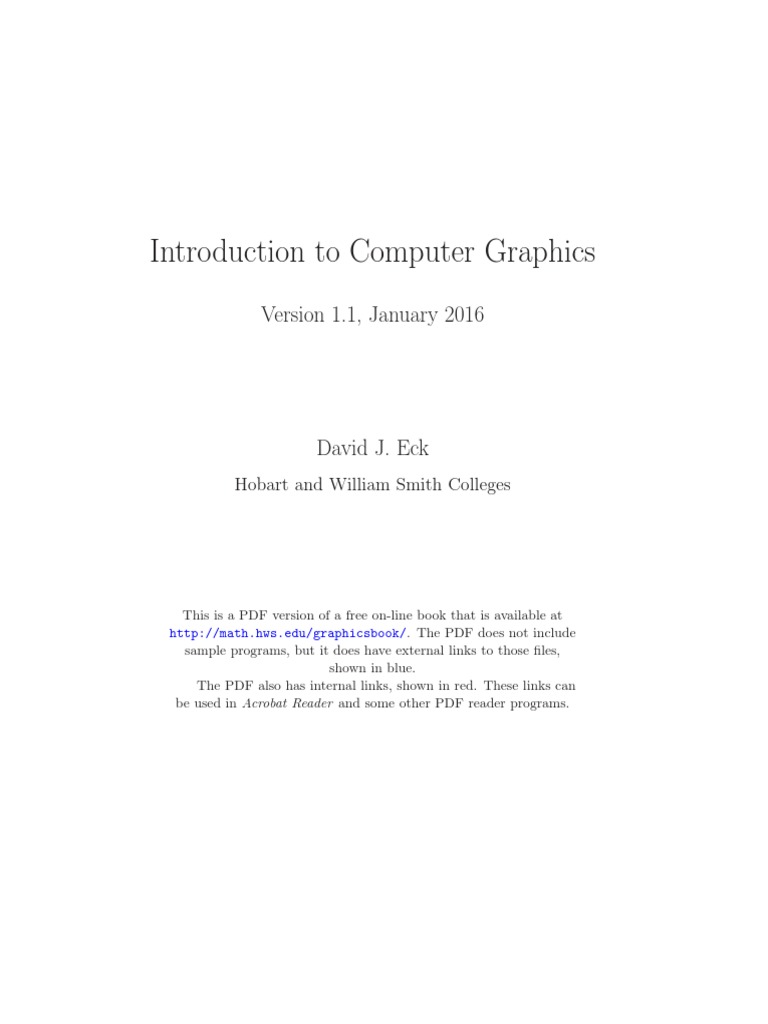 Introduction To Computer Graphics PDF | PDF | Web Gl | Pixel