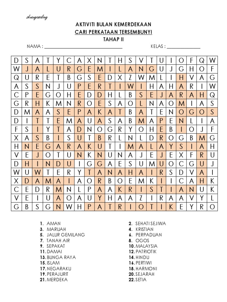 Cari Perkataan Tersembunyi Pdf