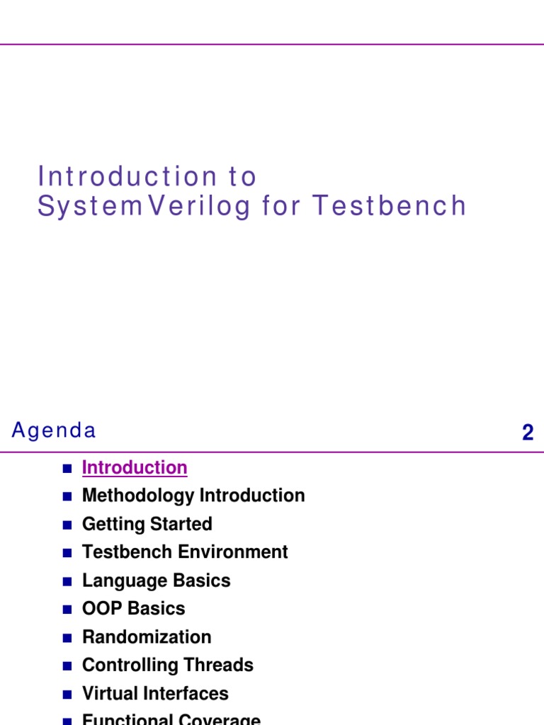 Systemverilog Testbench Object Oriented Programming Method