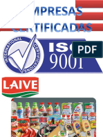 Certificación ISO 9001 LAIVE S.A jugos néctares leches