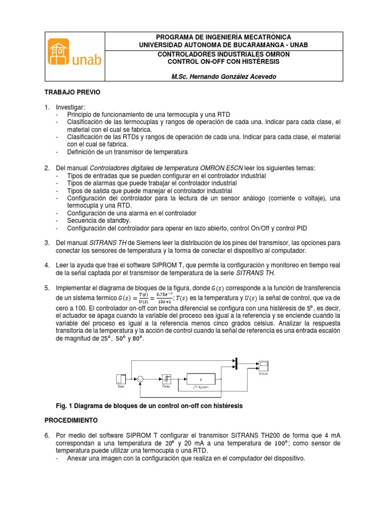 Controladores Omron On Off Histeresis | PDF | Ingenieria Eléctrica ...