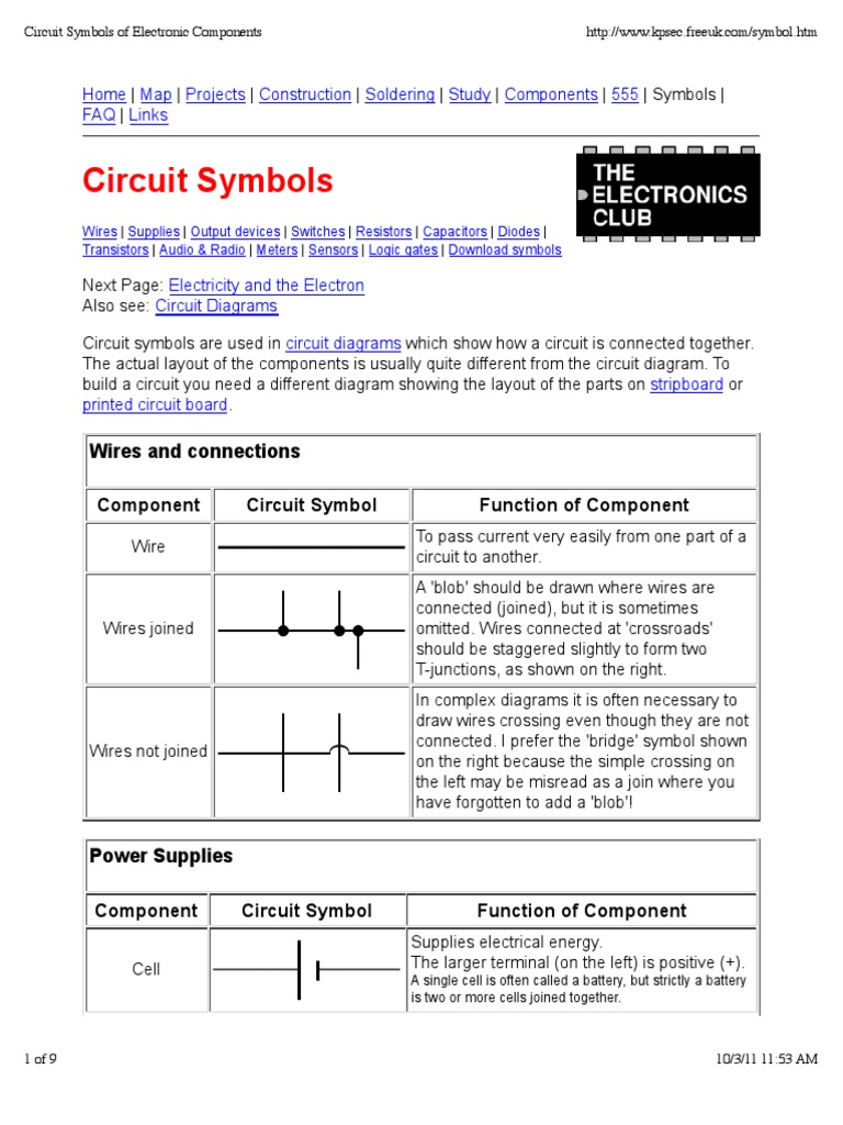 circuit-symbols.pdf | Electronic Circuits | Electronic  