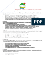 Exercícios de bioquímica sobre minerais e digestão